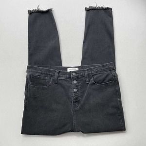 Madewell 10" High Rise Button Fly Black Jeans 32